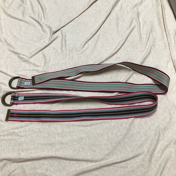 Abercrombie & Fitch Accessories - Lot of Two Ambercrombie and Fitch Cotton D Ring Belts Stripes Y2K Adjustable